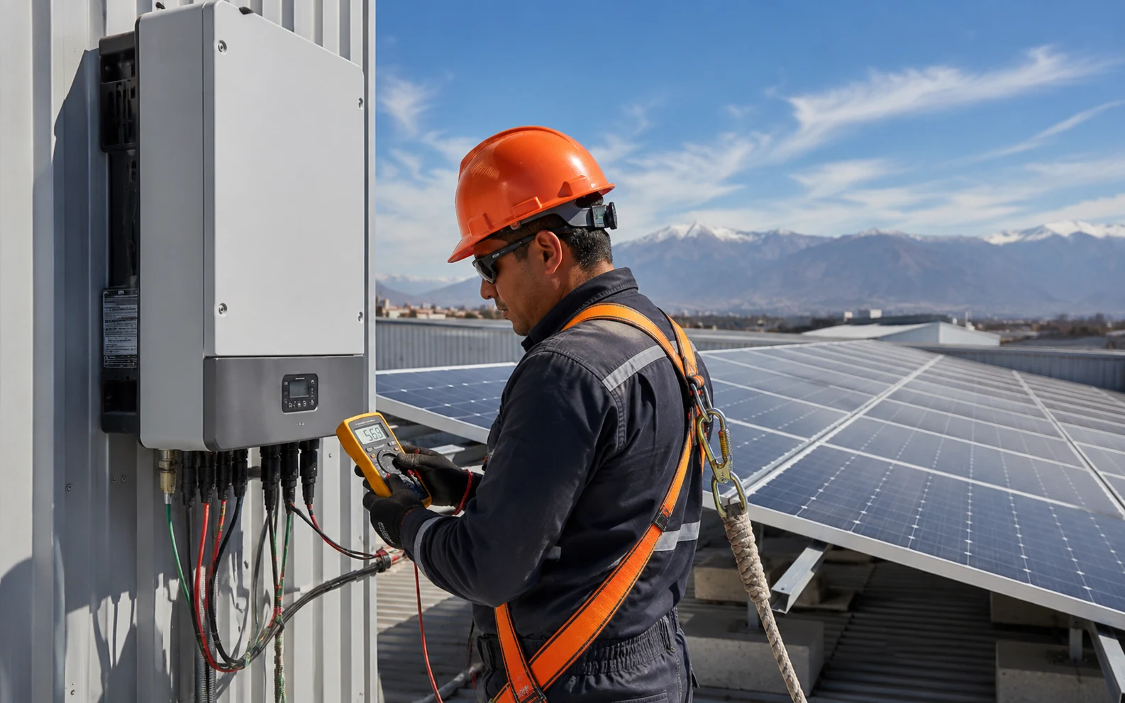 Colector solar térmico instalado en tejado